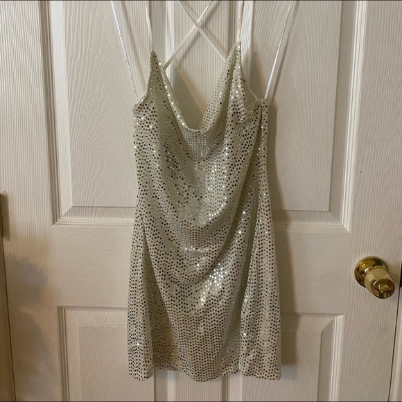 white sequin dress h and m Ladies - Dark Brown Bow-Detail Sequined Dress - Size: XXL